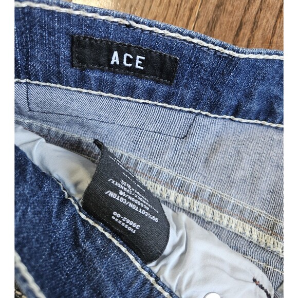 Affliction Men Jeans 38 Blue Denim Ace Distressed Straight Pockets Y2k 38x34 - Picture 11 of 16